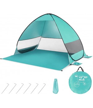 LZYMSZ Tente de plage protection solaire UPF 50 + Légère Abri automatique respirant Avec sac de transport pour 2 à 3 personnes Pour la plage le pique-nique le week-end le parc vert